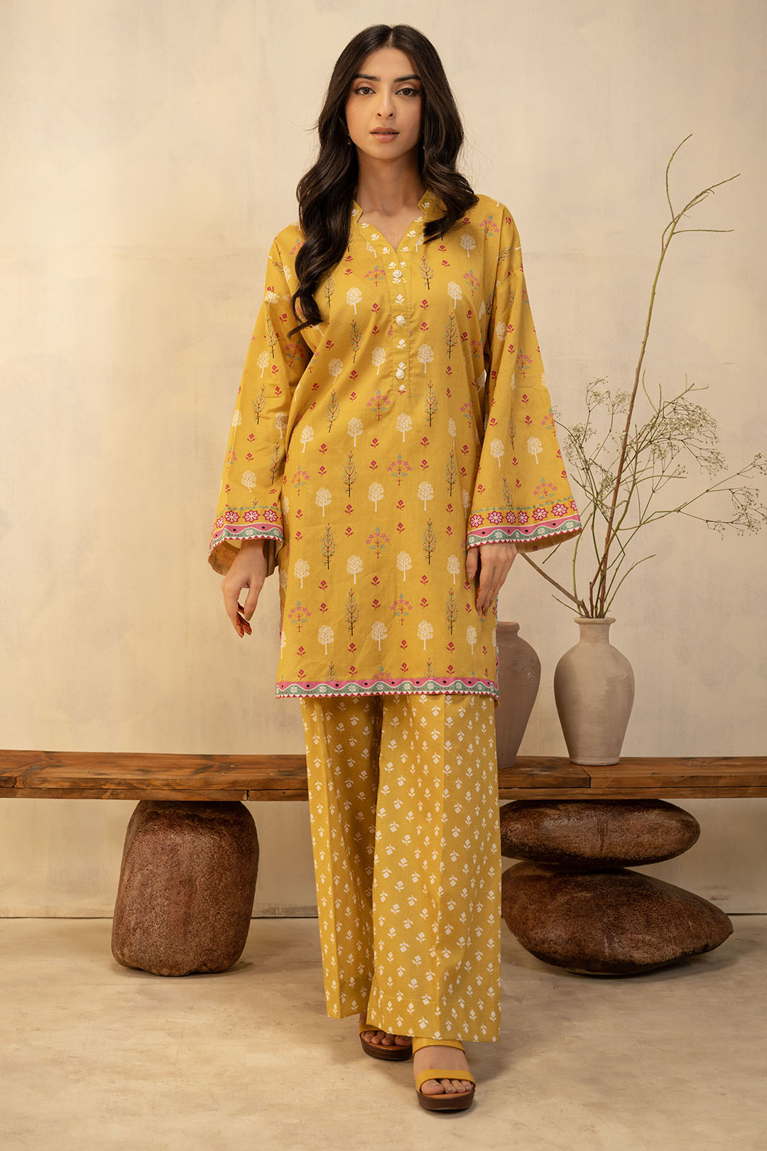 Zellbury | Unstitched 2 Piece Lawn | Shirt Shalwar - 0019 -  Zellbury Women Essential Unstitched - Original Designer Dress - House of Maryam