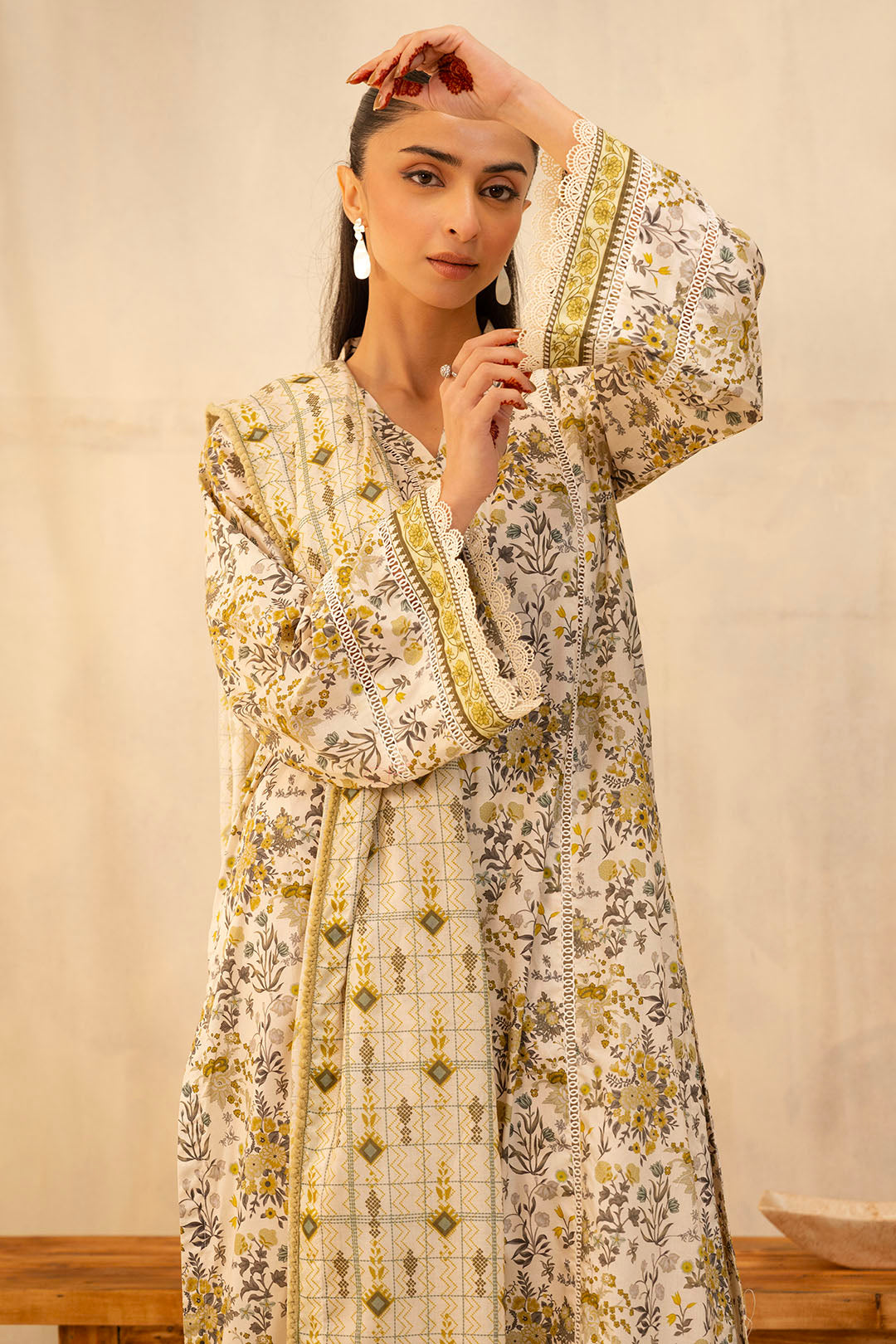 Zellbury | Unstitched 2 Piece Lawn | Shirt Dupatta - 0085 -  Zellbury Women Essential Unstitched - Original Designer Dress - House of Maryam