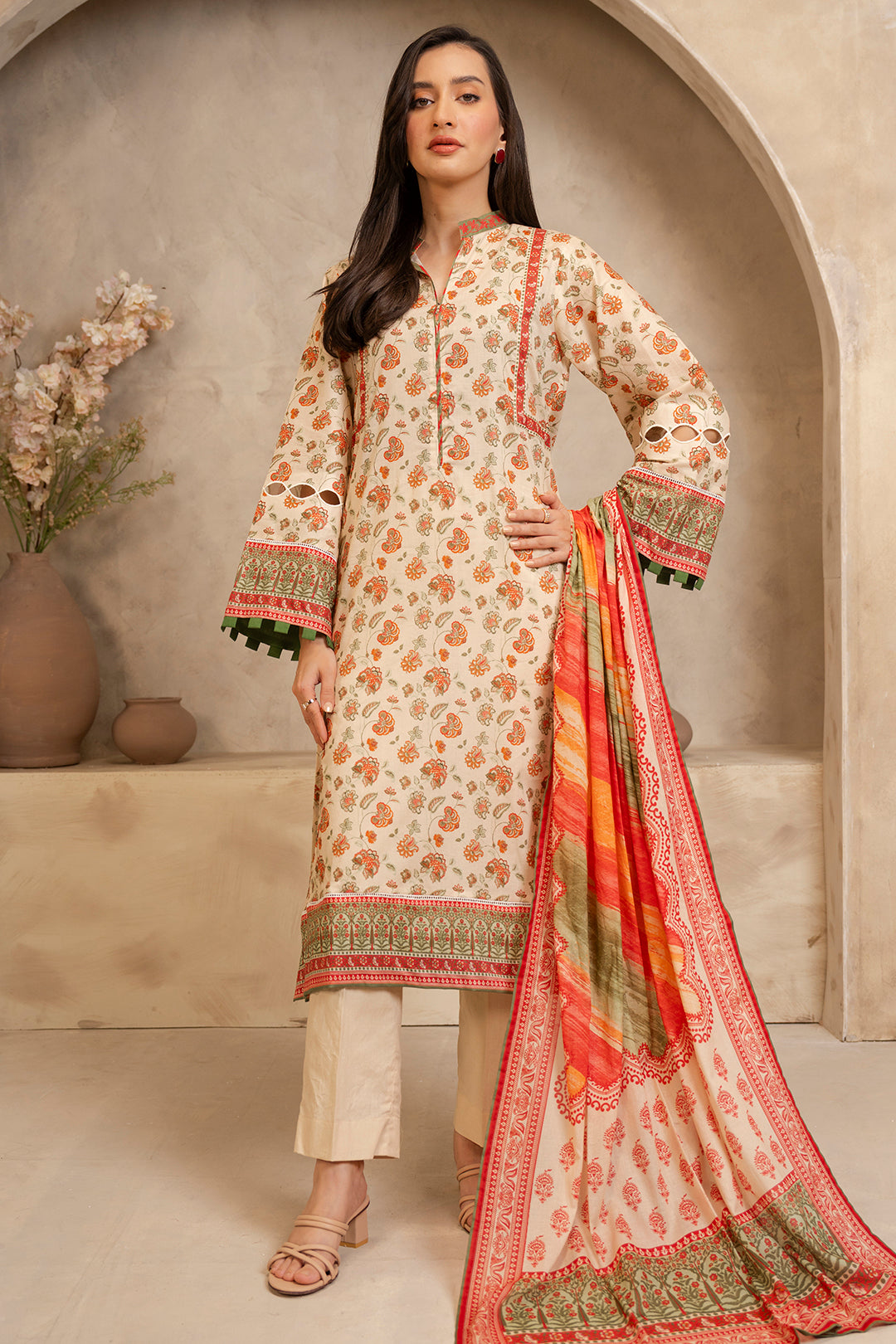 Zellbury | Unstitched 2 Piece Lawn | Shirt Dupatta - 0086 -  Zellbury Women Essential Unstitched - Original Designer Dress - House of Maryam