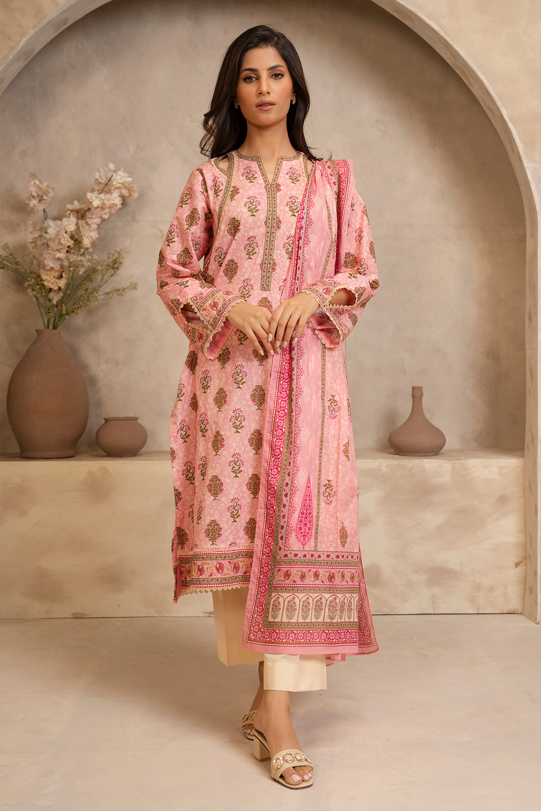 Zellbury | Unstitched 2 Piece Lawn | Shirt Dupatta - 0157 -  Zellbury Women Essential Unstitched - Original Designer Dress - House of Maryam