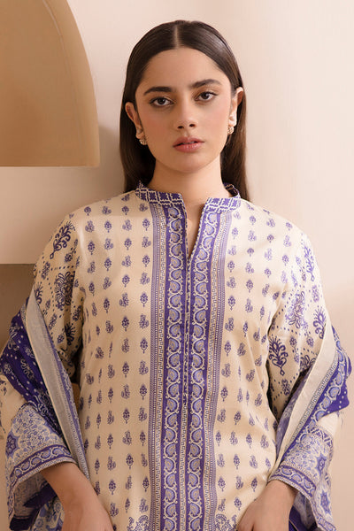 Zellbury | Unstitched 2 Piece Lawn | Shirt Dupatta - 0158 -  Zellbury Women Essential Unstitched - Original Designer Dress - House of Maryam