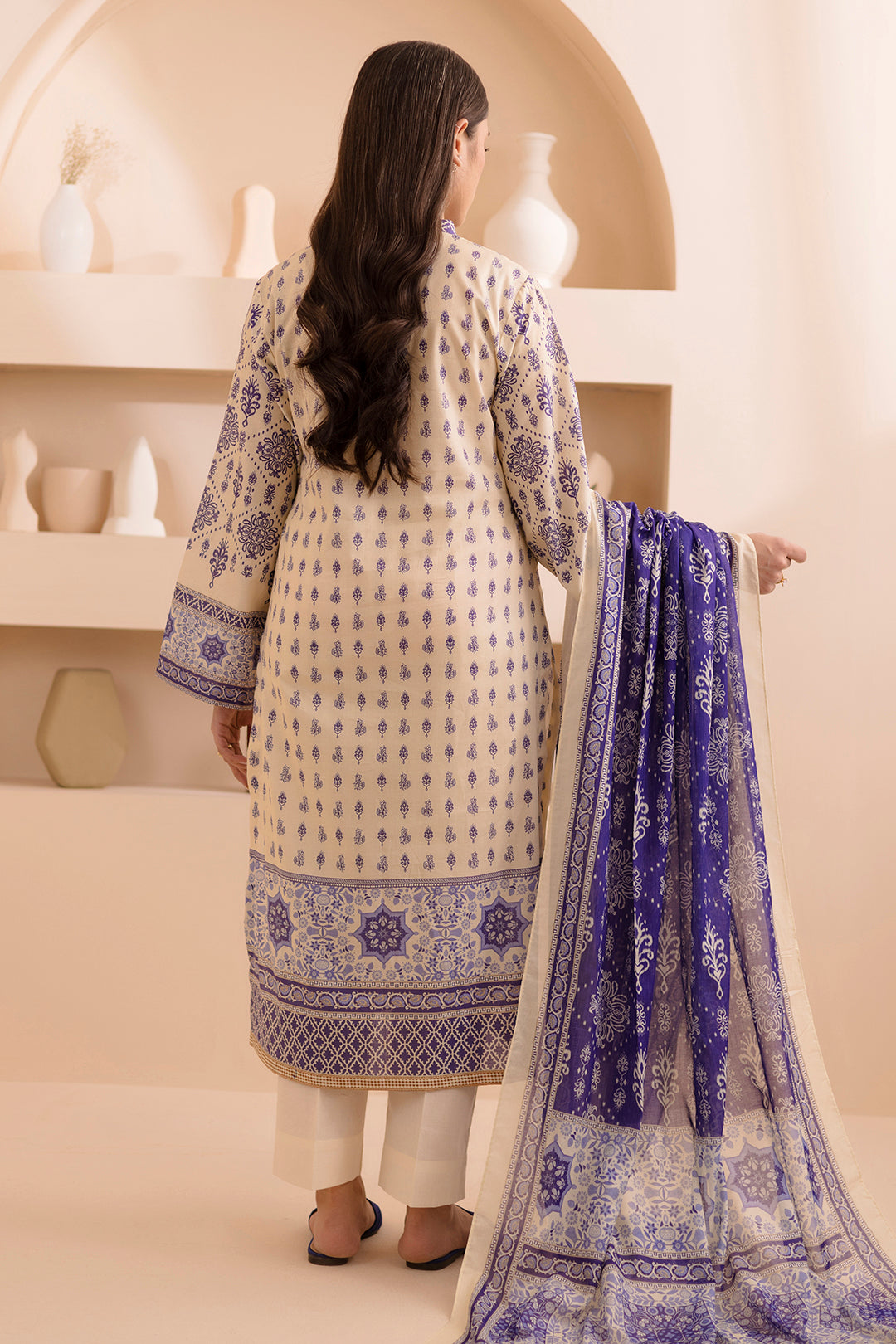 Zellbury | Unstitched 2 Piece Lawn | Shirt Dupatta - 0158 -  Zellbury Women Essential Unstitched - Original Designer Dress - House of Maryam
