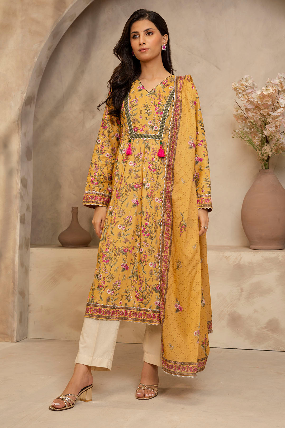 Zellbury | Unstitched 2 Piece Lawn | Shirt Dupatta - 0159 -  Zellbury Women Essential Unstitched -  House of Maryam