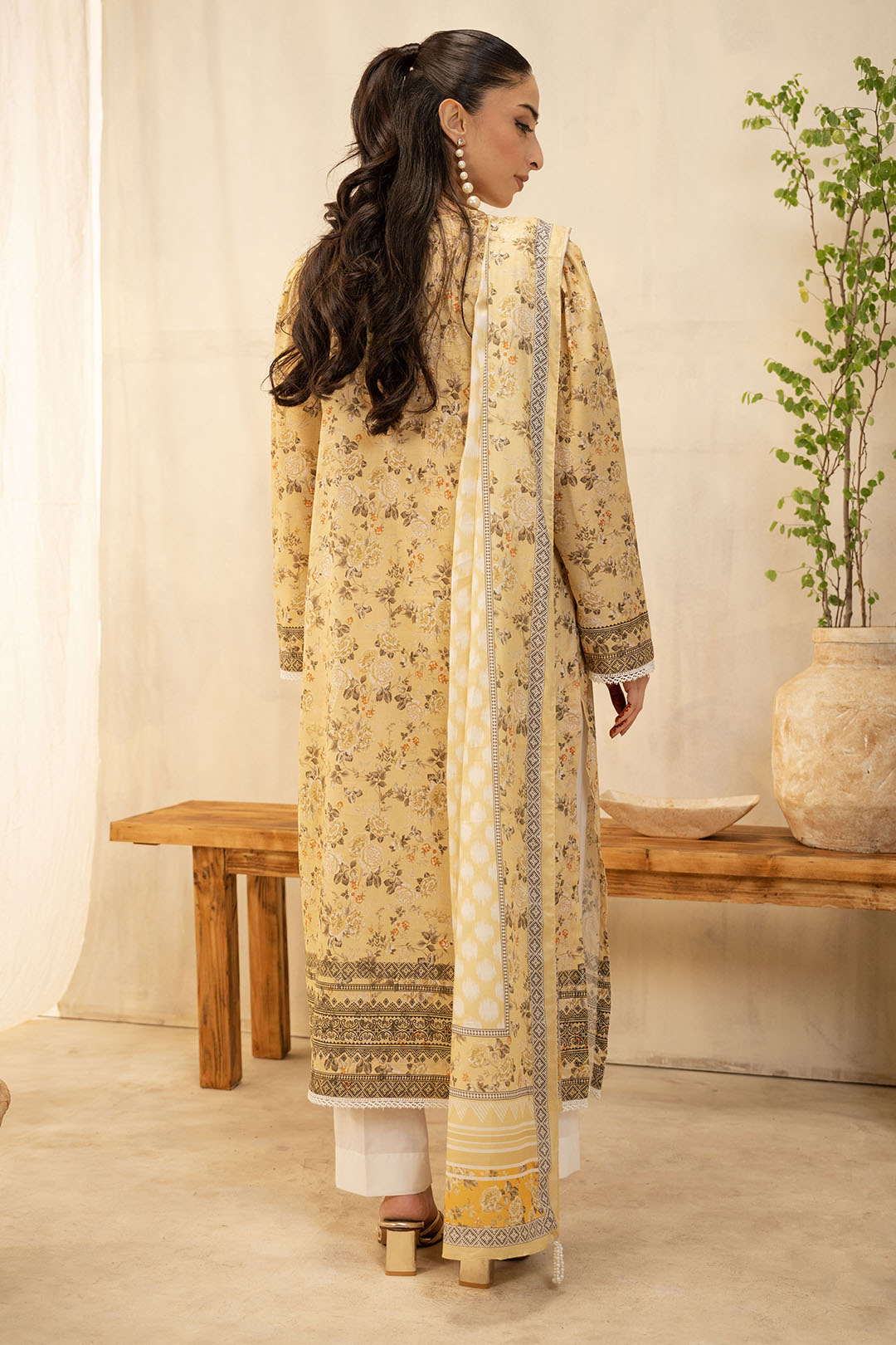 Zellbury | Unstitched 2 Piece Lawn | Shirt Dupatta - 0225 -  Zellbury Women Essential Unstitched - Original Designer Dress - House of Maryam
