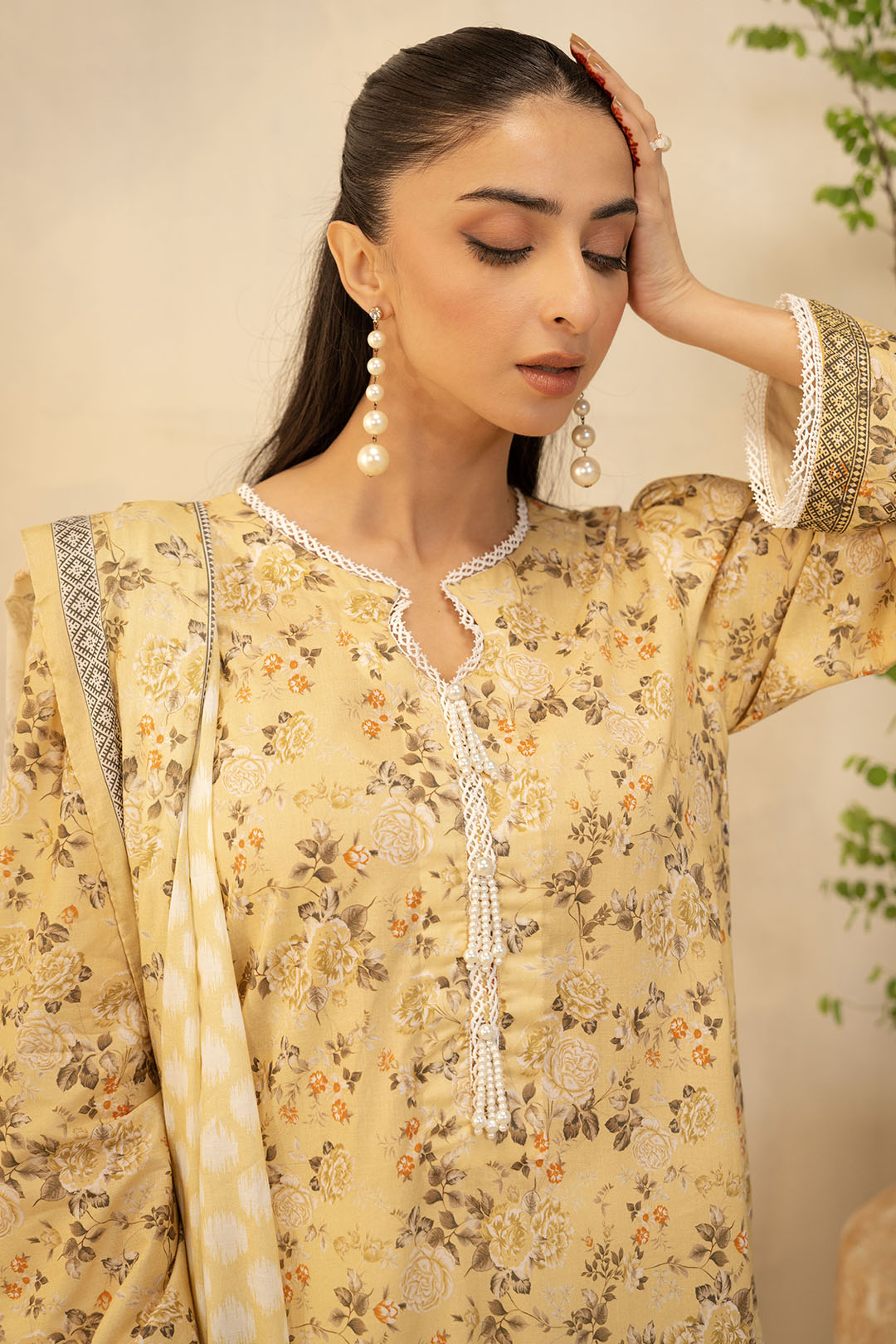 Zellbury | Unstitched 2 Piece Lawn | Shirt Dupatta - 0225 -  Zellbury Women Essential Unstitched - Original Designer Dress - House of Maryam