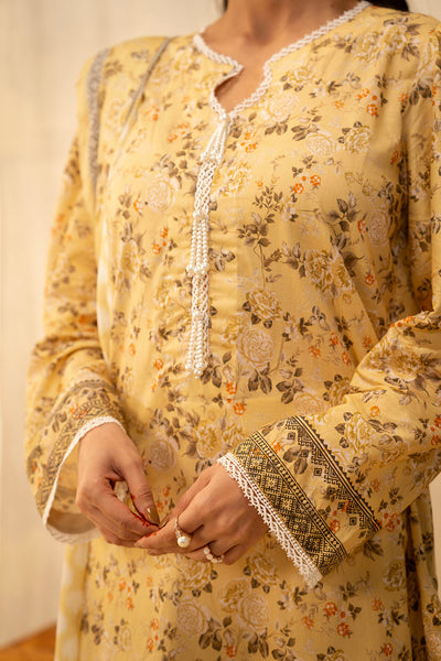 Zellbury | Unstitched 2 Piece Lawn | Shirt Dupatta - 0225 -  Zellbury Women Essential Unstitched - Original Designer Dress - House of Maryam