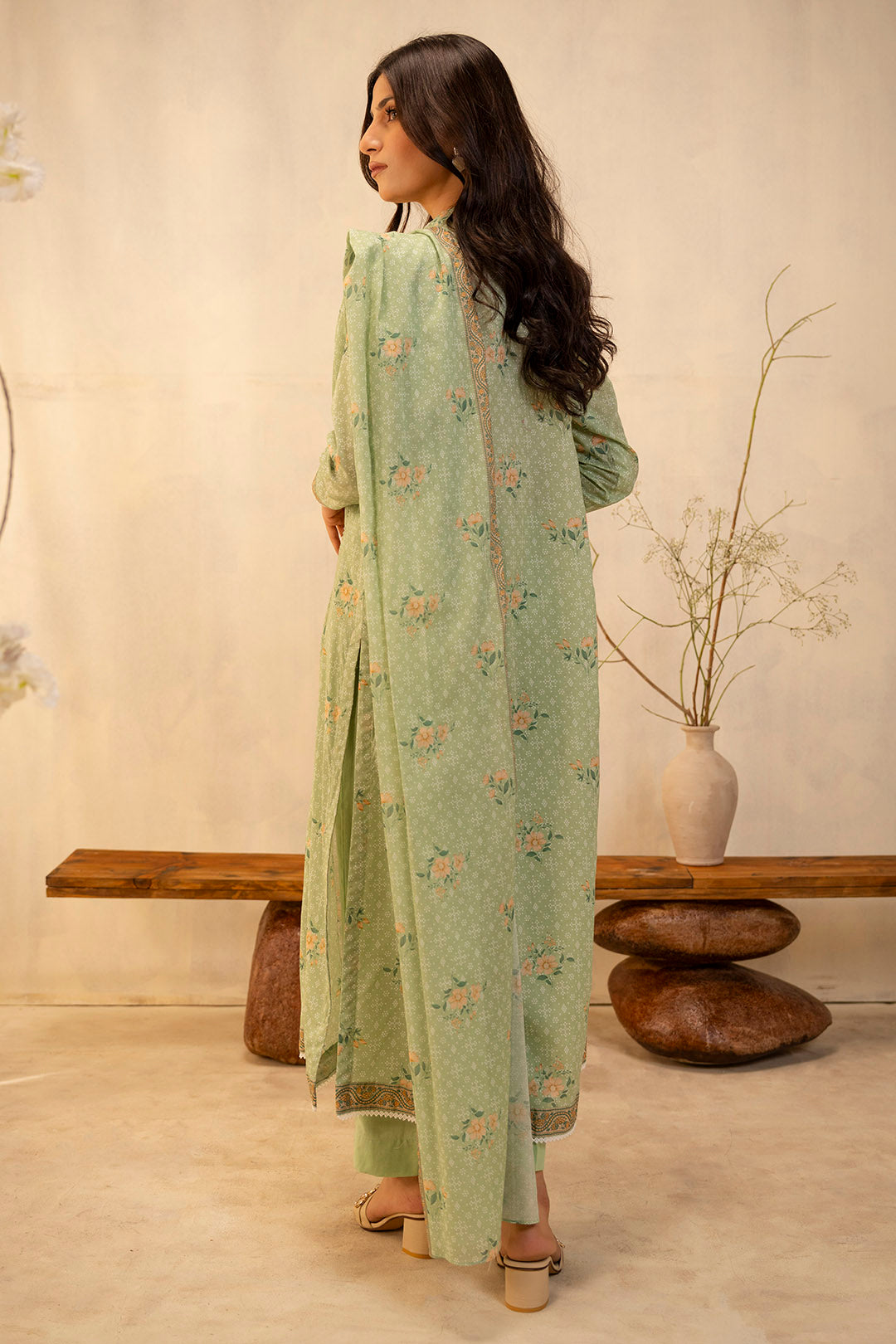 Zellbury | Unstitched 3 Piece Lawn | Shirt Shalwar Dupatta - 0025 -  Zellbury Women Essential Unstitched - Original Designer Dress - House of Maryam