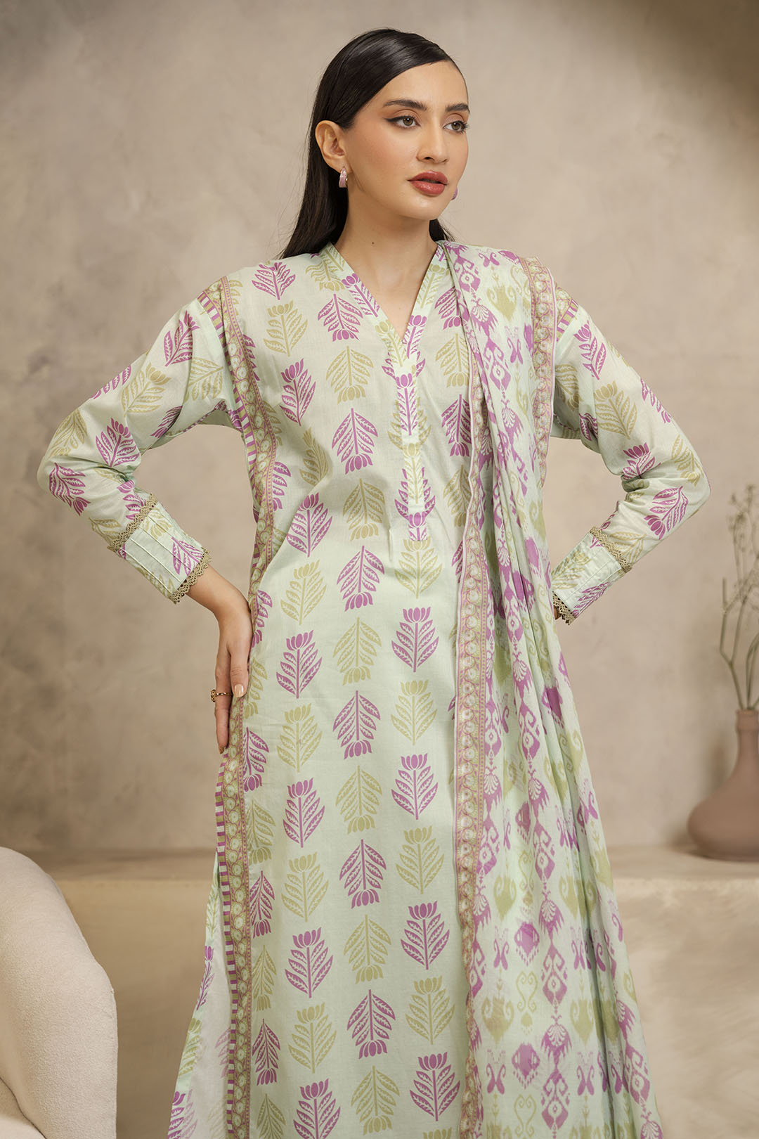 Zellbury | Unstitched 3 Piece Lawn | Shirt Shalwar Dupatta - 0028