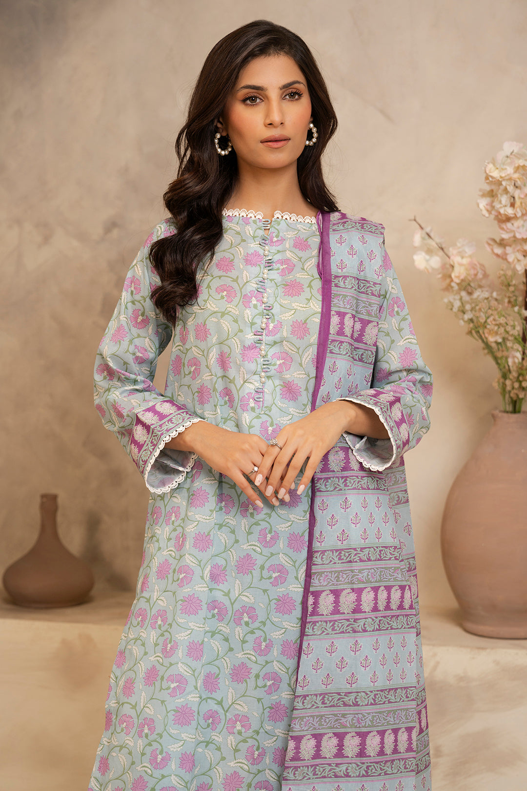 Zellbury | Unstitched 3 Piece Lawn | Shirt Shalwar Dupatta - 0031