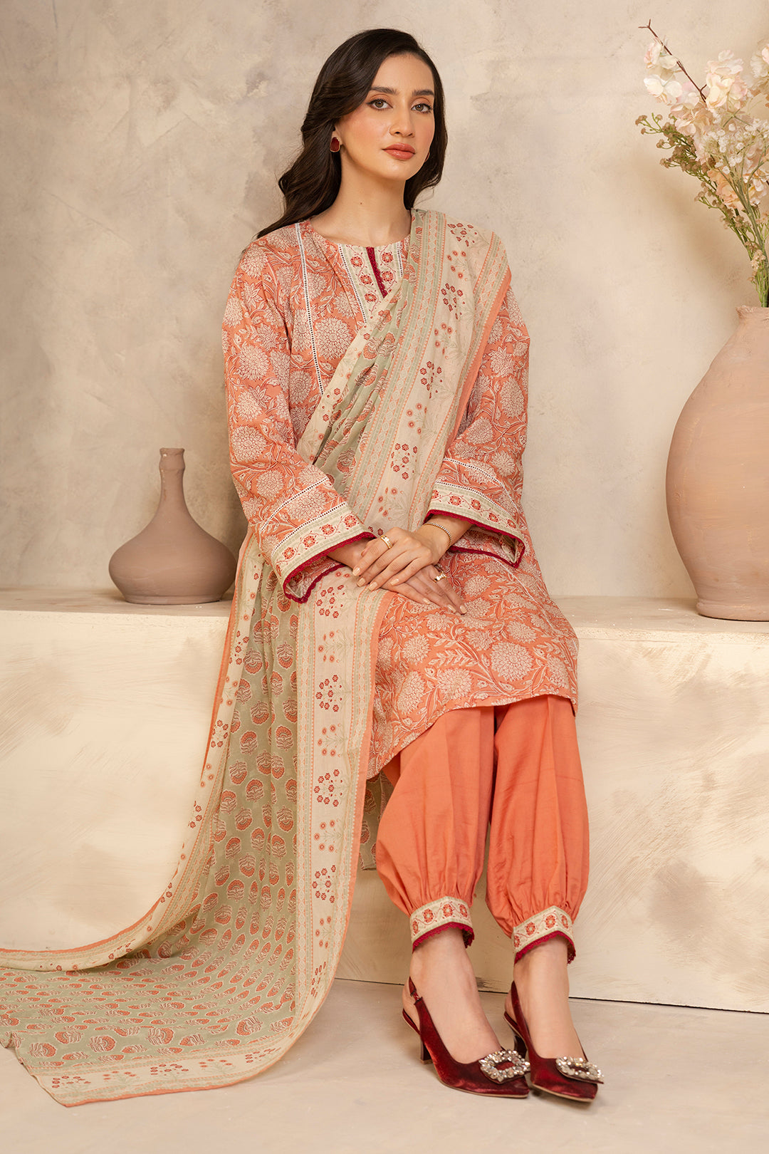 Zellbury | Unstitched 3 Piece Lawn | Shirt Shalwar Dupatta - 0032