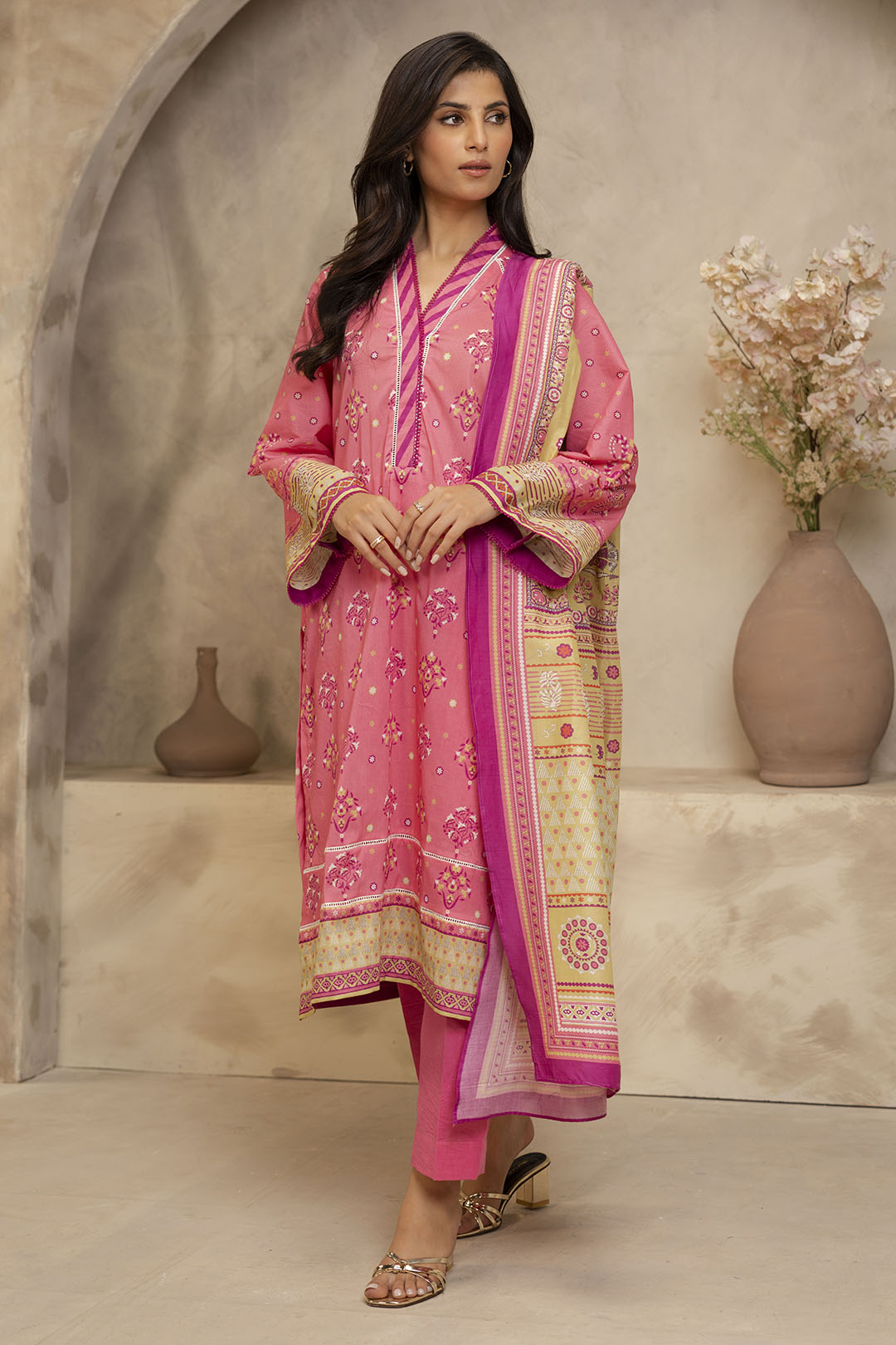 Zellbury | Unstitched 3 Piece Lawn | Shirt Shalwar Dupatta - 0122 -  Zellbury Women Essential Unstitched - Original Designer Dress - House of Maryam