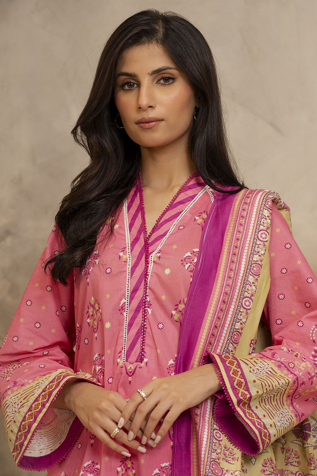 Zellbury | Unstitched 3 Piece Lawn | Shirt Shalwar Dupatta - 0122 -  Zellbury Women Essential Unstitched - Original Designer Dress - House of Maryam