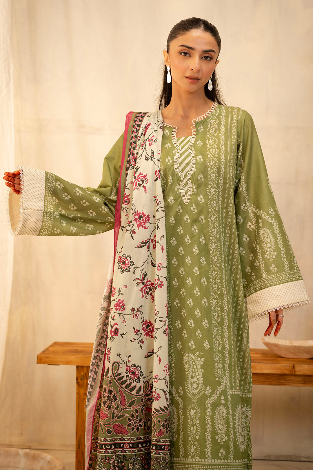 Zellbury | Unstitched 3 Piece Lawn | Shirt Shalwar Dupatta - 0134 -  Zellbury Women Essential Unstitched - Original Designer Dress - House of Maryam