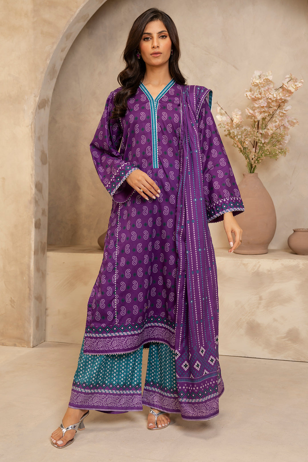 Zellbury | Unstitched 3 Piece Lawn | Shirt Shalwar Dupatta - 0265 -  Zellbury Women Essential Unstitched - Original Designer Dress - House of Maryam