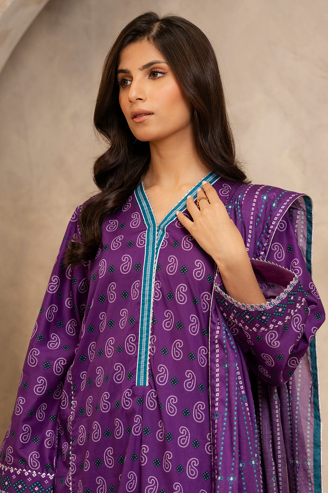 Zellbury | Unstitched 3 Piece Lawn | Shirt Shalwar Dupatta - 0265 -  Zellbury Women Essential Unstitched - Original Designer Dress - House of Maryam