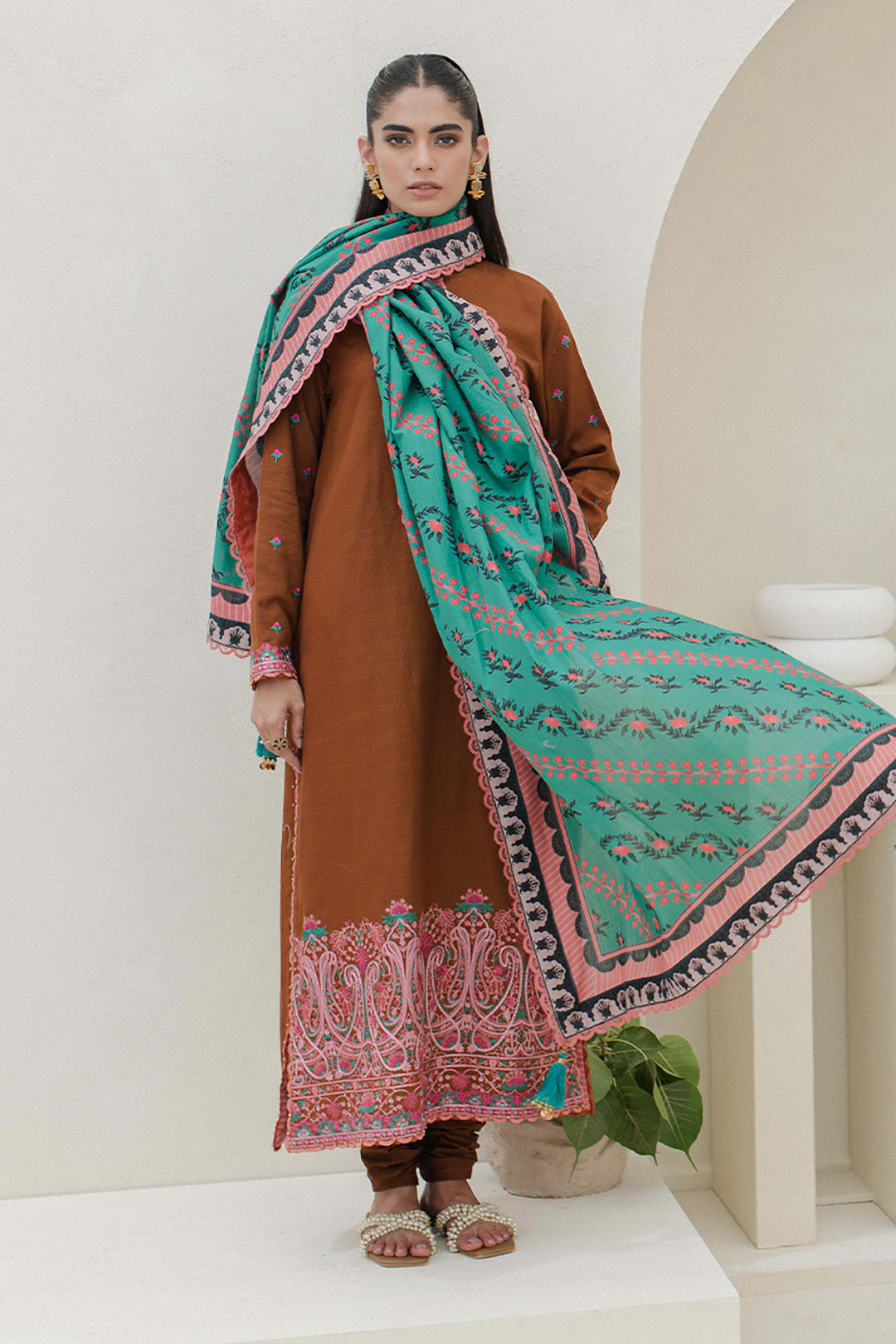 Zellbury | Unstitched 3 Piece Khaddar | Embroidered Shirt Shalwar Dupatta - 0705 -  Zellbury Women Signature Unstitched -  House of Maryam