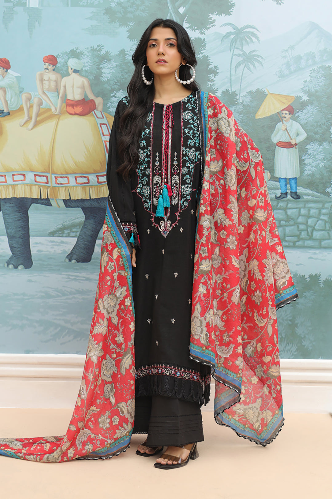 Zellbury | Unstitched 3 Piece Khaddar | Embroidered Shirt Shalwar Dupatta - 0776 -  Zellbury Women Signature Unstitched - Original Designer Dress - House of Maryam