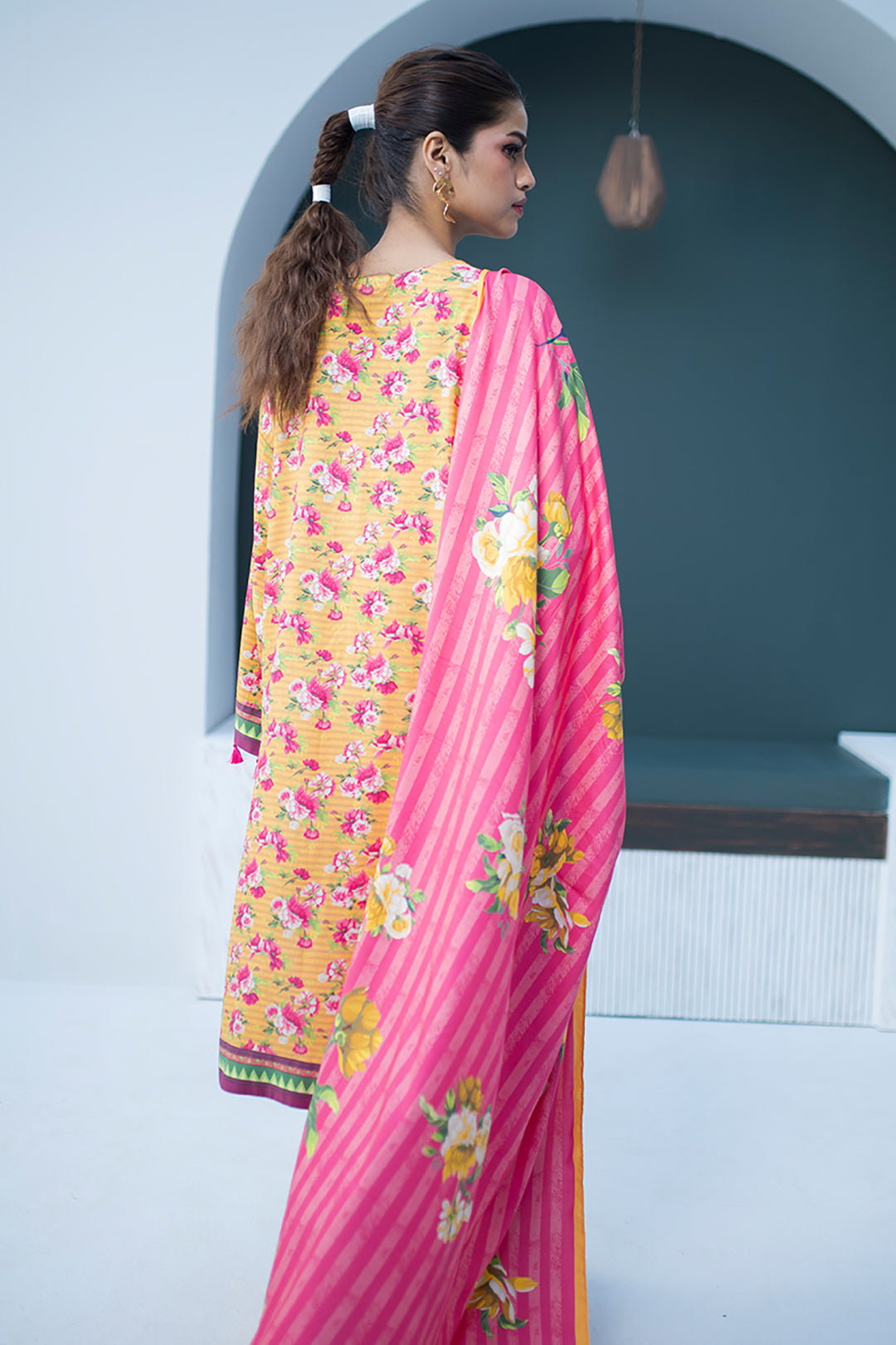 Zellbury | Unstitched 3 Piece Viscose | Embroidered Shirt Shalwar Dupatta - 0837