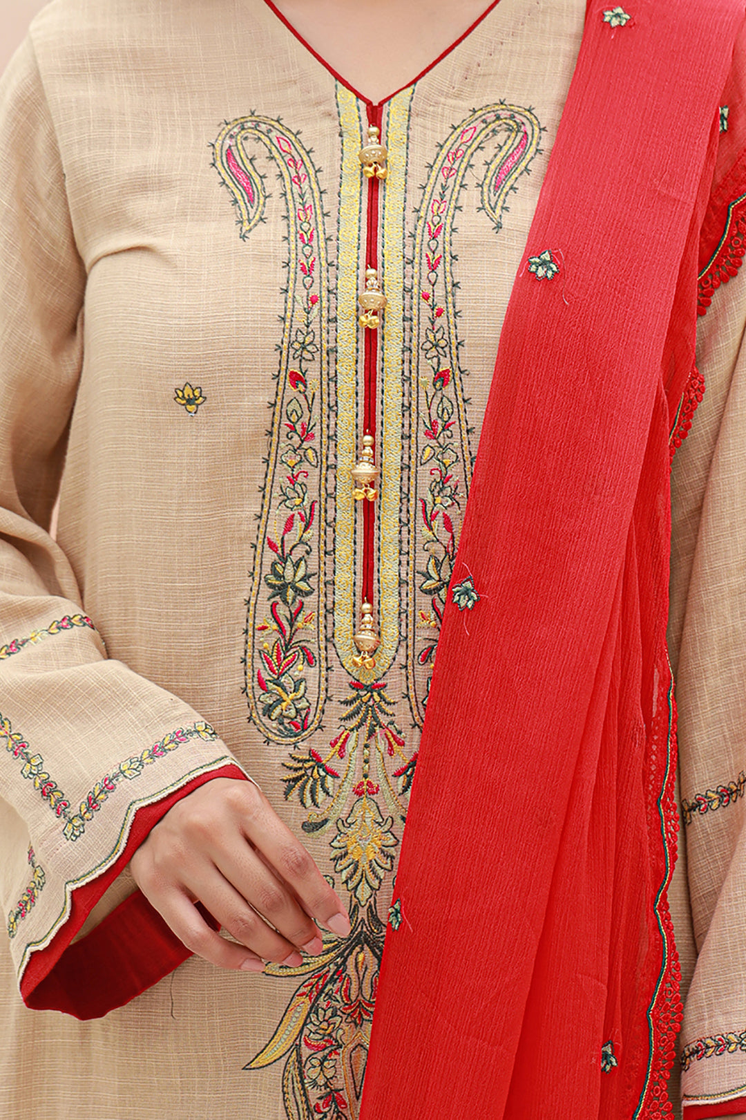 Zellbury | Unstitched 3 Piece Khaddar | Embroidered Shirt Shalwar Dupatta - 0847 -  Zellbury Women Signature Unstitched - Original Designer Dress - House of Maryam