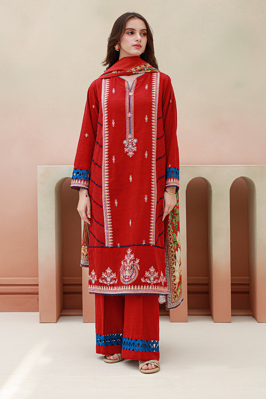 Zellbury | Unstitched 3 Piece Khaddar | Embroidered Shirt Shalwar Dupatta - 0848 -  Zellbury Women Signature Unstitched - Original Designer Dress - House of Maryam