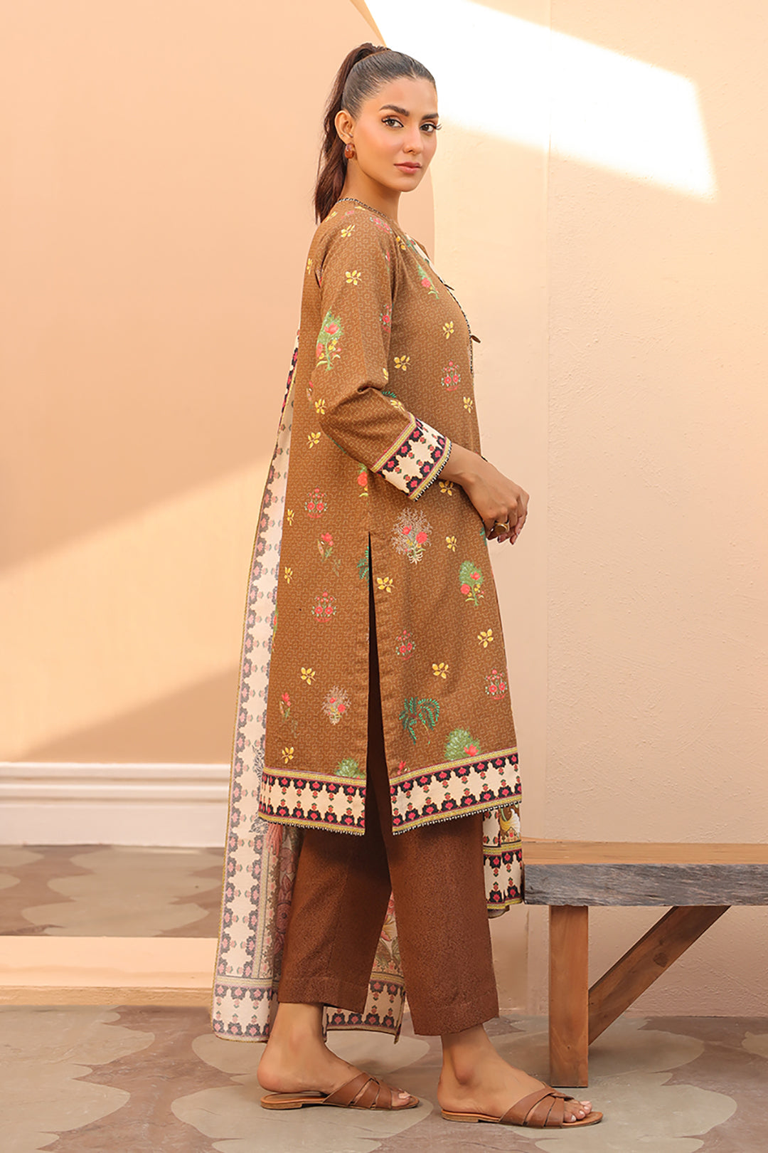 Zellbury | Unstitched 3 Piece Khaddar | Shirt Shalwar Dupatta - 0829 -  Zellbury Women Essential Unstitched - Original Designer Dress - House of Maryam