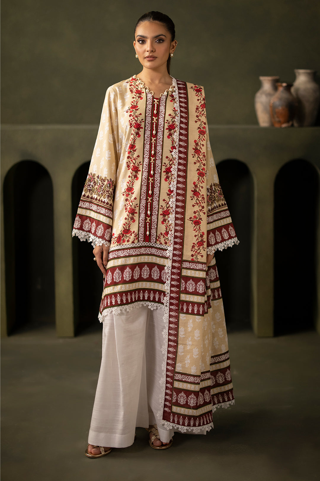 Zellbury | Unstitched 2 Piece Khaddar | Embroidered Shirt Dupatta - 0171 -  Zellbury Women Essential Unstitched - Original Designer Dress - House of Maryam