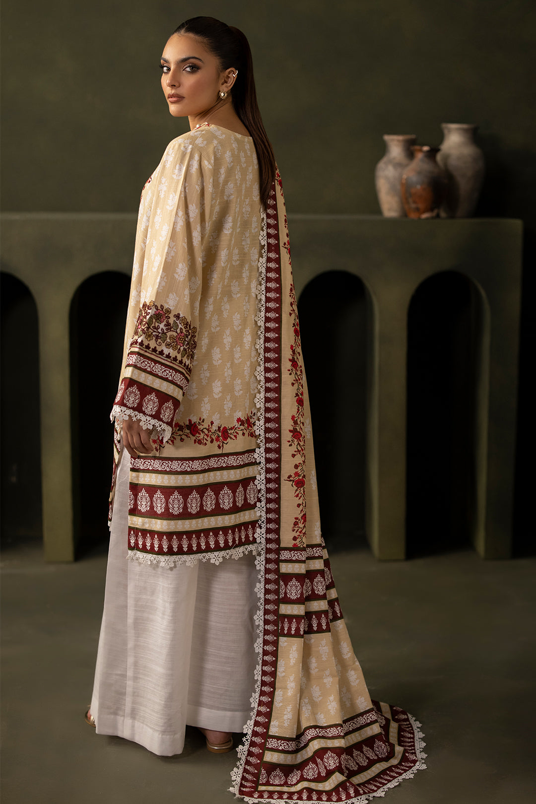 Zellbury | Unstitched 2 Piece Khaddar | Embroidered Shirt Dupatta - 0171 -  Zellbury Women Essential Unstitched - Original Designer Dress - House of Maryam