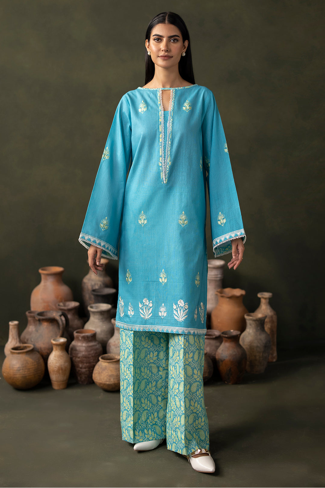 Zellbury | Unstitched 2 Piece Khaddar | Embroidered Shirt Shalwar - 0177 -  Zellbury Women Essential Unstitched - Original Designer Dress - House of Maryam