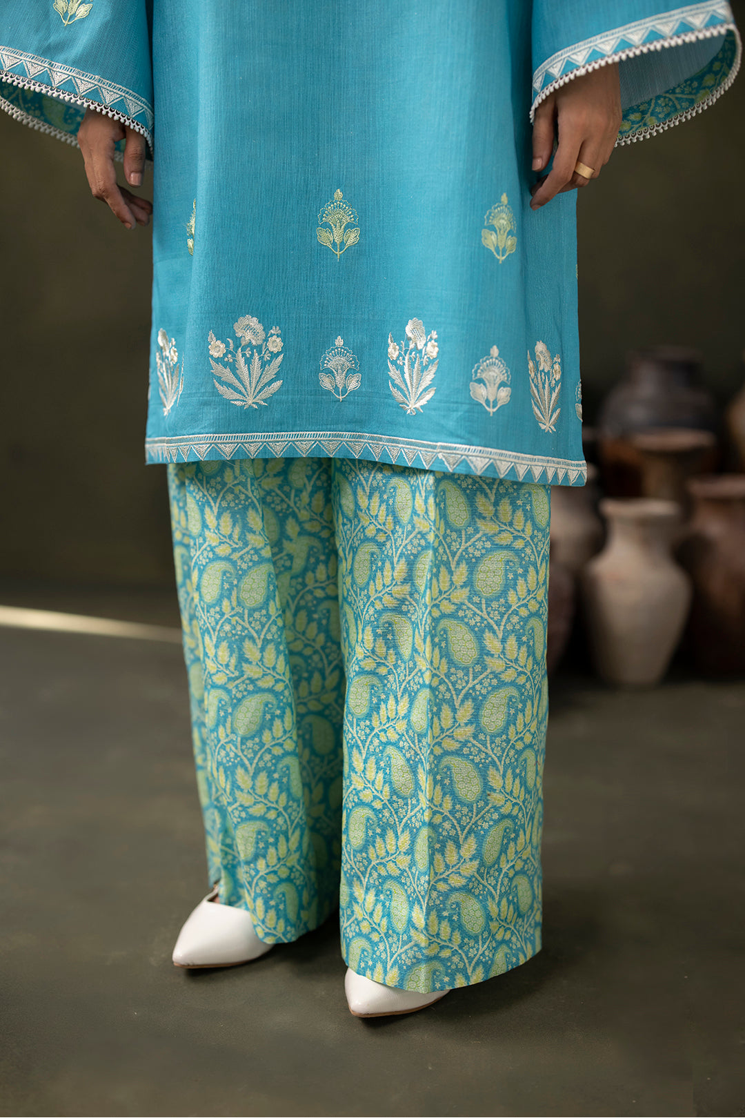 Zellbury | Unstitched 2 Piece Khaddar | Embroidered Shirt Shalwar - 0177 -  Zellbury Women Essential Unstitched - Original Designer Dress - House of Maryam