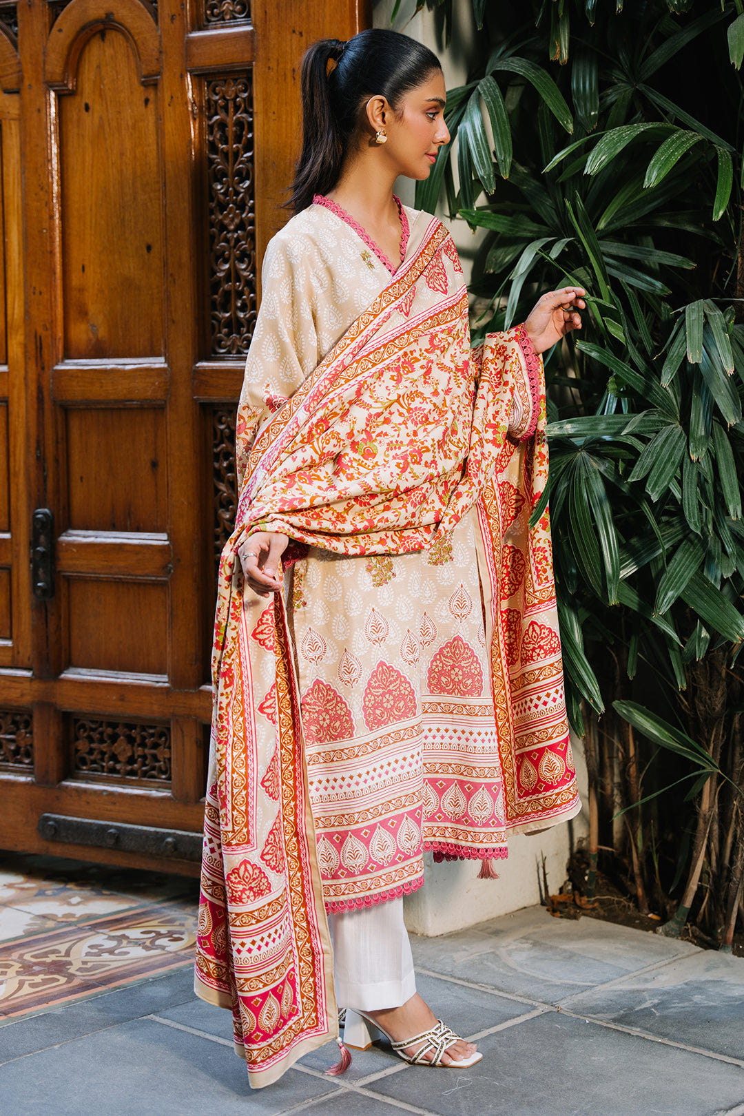 Zellbury | Unstitched 2 Piece Beige Color | Embroidered Shirt Dupatta - 0179 -  Zellbury Women Essential Unstitched - Original Designer Dress - House of Maryam