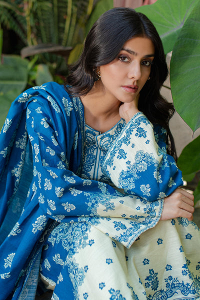 Zellbury | Unstitched 2 Piece Khaddar | Embroidered Shirt Dupatta - 0264 -  Zellbury Women Essential Unstitched - Original Designer Dress - House of Maryam