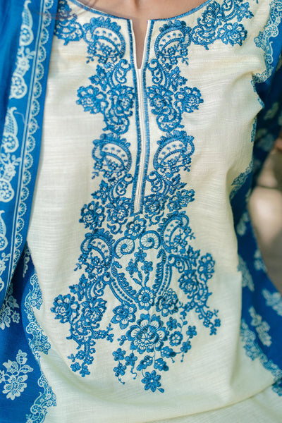 Zellbury | Unstitched 2 Piece Khaddar | Embroidered Shirt Dupatta - 0264 -  Zellbury Women Essential Unstitched - Original Designer Dress - House of Maryam