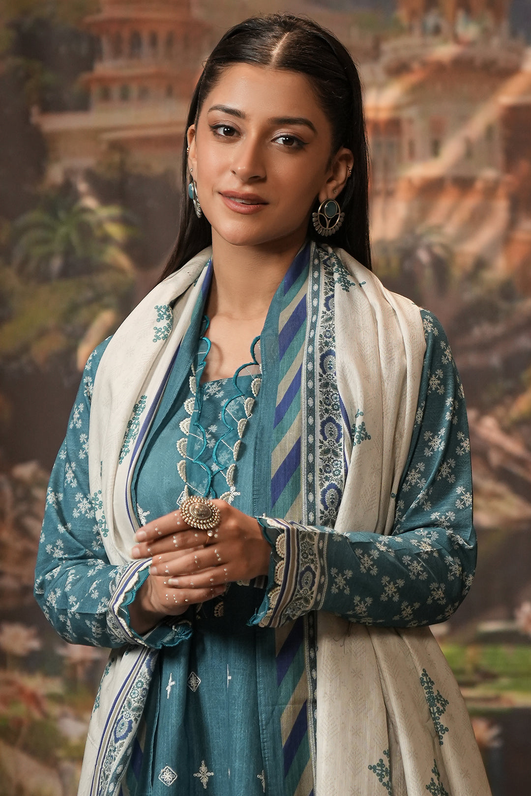 Zellbury | Unstitched 2 Piece Khaddar | Embroidered Shirt Dupatta - 0350 -  Zellbury Women Essential Unstitched - Original Designer Dress - House of Maryam