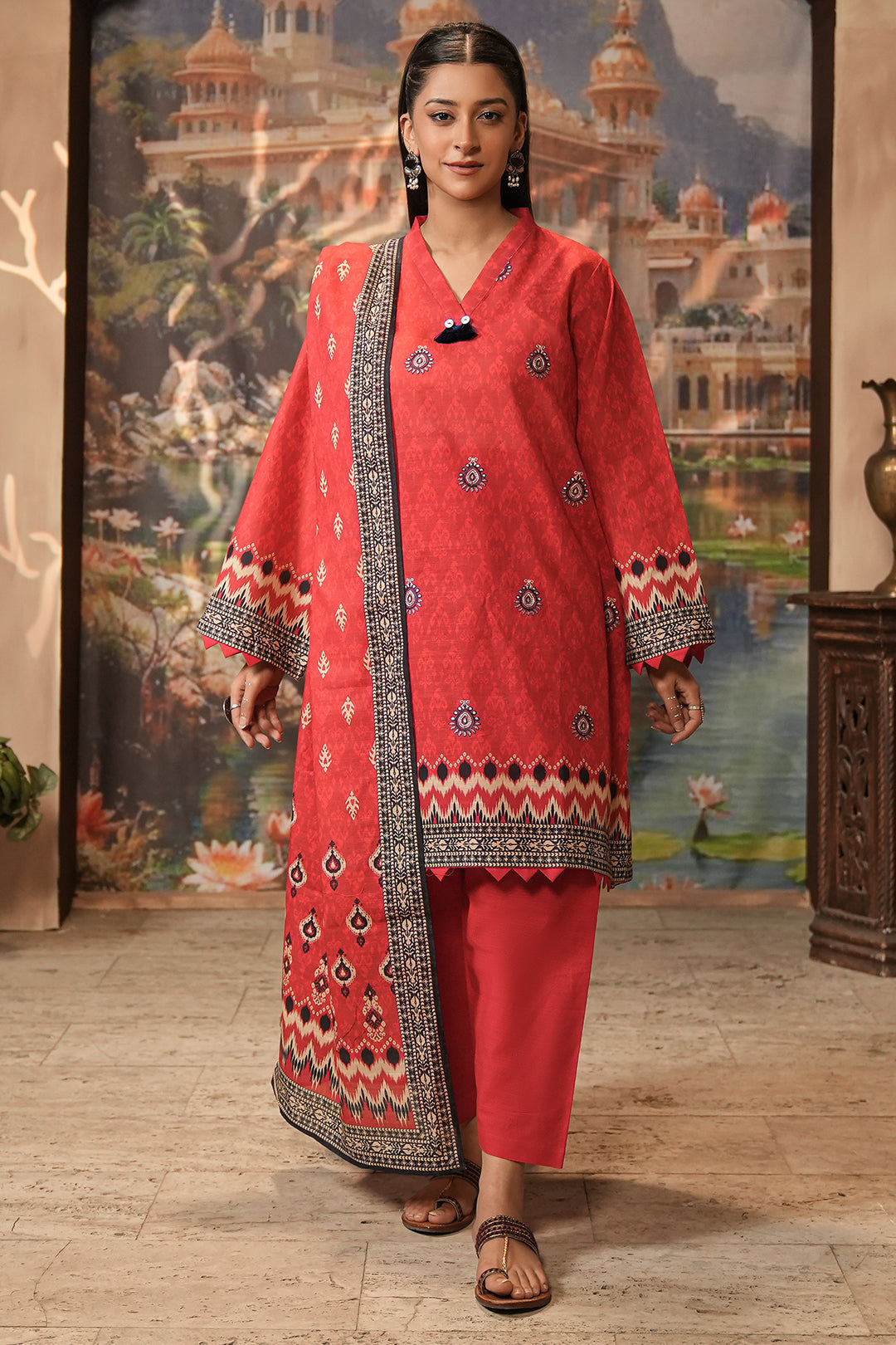 Zellbury | Unstitched 2 Piece Khaddar | Embroidered Shirt Dupatta - 0436 -  Zellbury Women Essential Unstitched - Original Designer Dress - House of Maryam