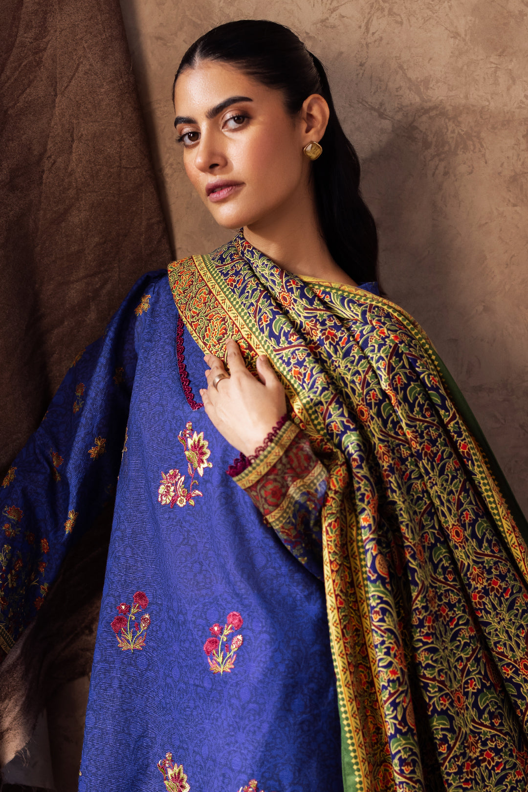 Zellbury | Unstitched 3 Piece Khaddar | Embroidered Shirt Shalwar Dupatta - 0221 -  Zellbury Women Essential Unstitched - Original Designer Dress - House of Maryam