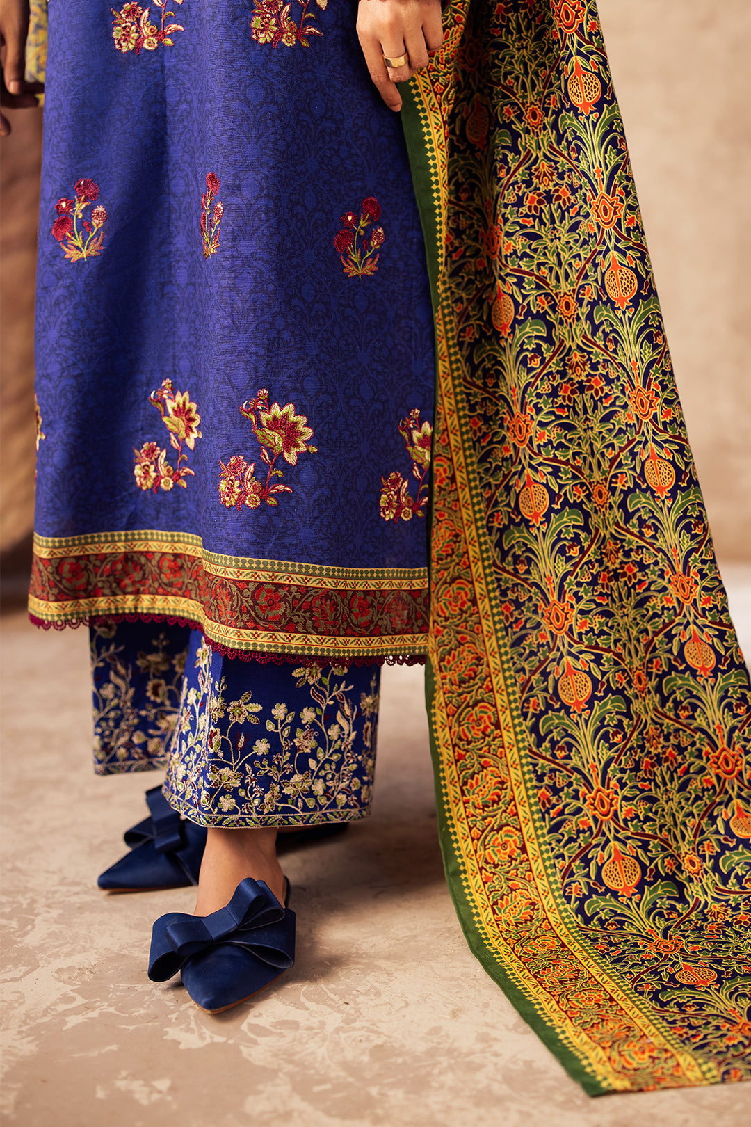 Zellbury | Unstitched 3 Piece Khaddar | Embroidered Shirt Shalwar Dupatta - 0221 -  Zellbury Women Essential Unstitched - Original Designer Dress - House of Maryam