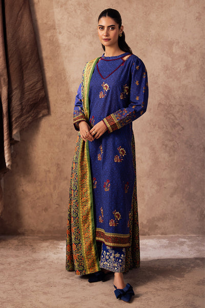 Zellbury | Unstitched 3 Piece Khaddar | Embroidered Shirt Shalwar Dupatta - 0221 -  Zellbury Women Essential Unstitched - Original Designer Dress - House of Maryam