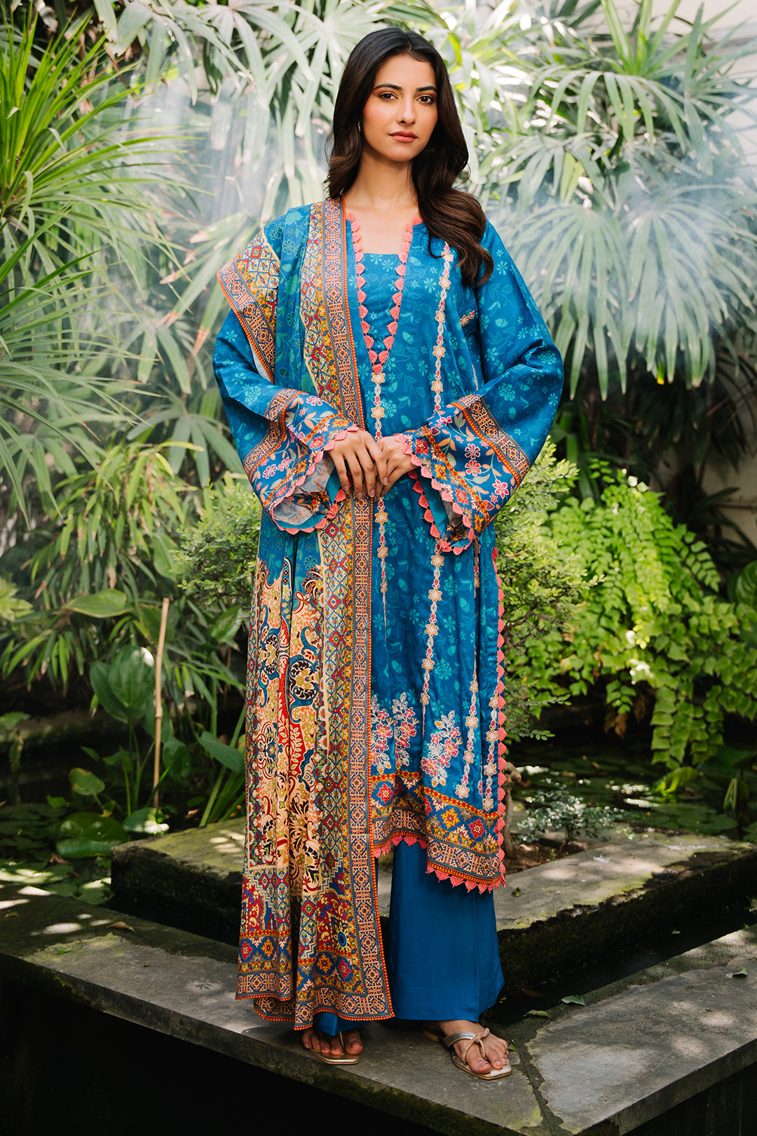 Zellbury | Unstitched 3 Piece Viscose | Embroidered Shirt Shalwar Dupatta - 0223 -  Zellbury Women Essential Unstitched - Original Designer Dress - House of Maryam