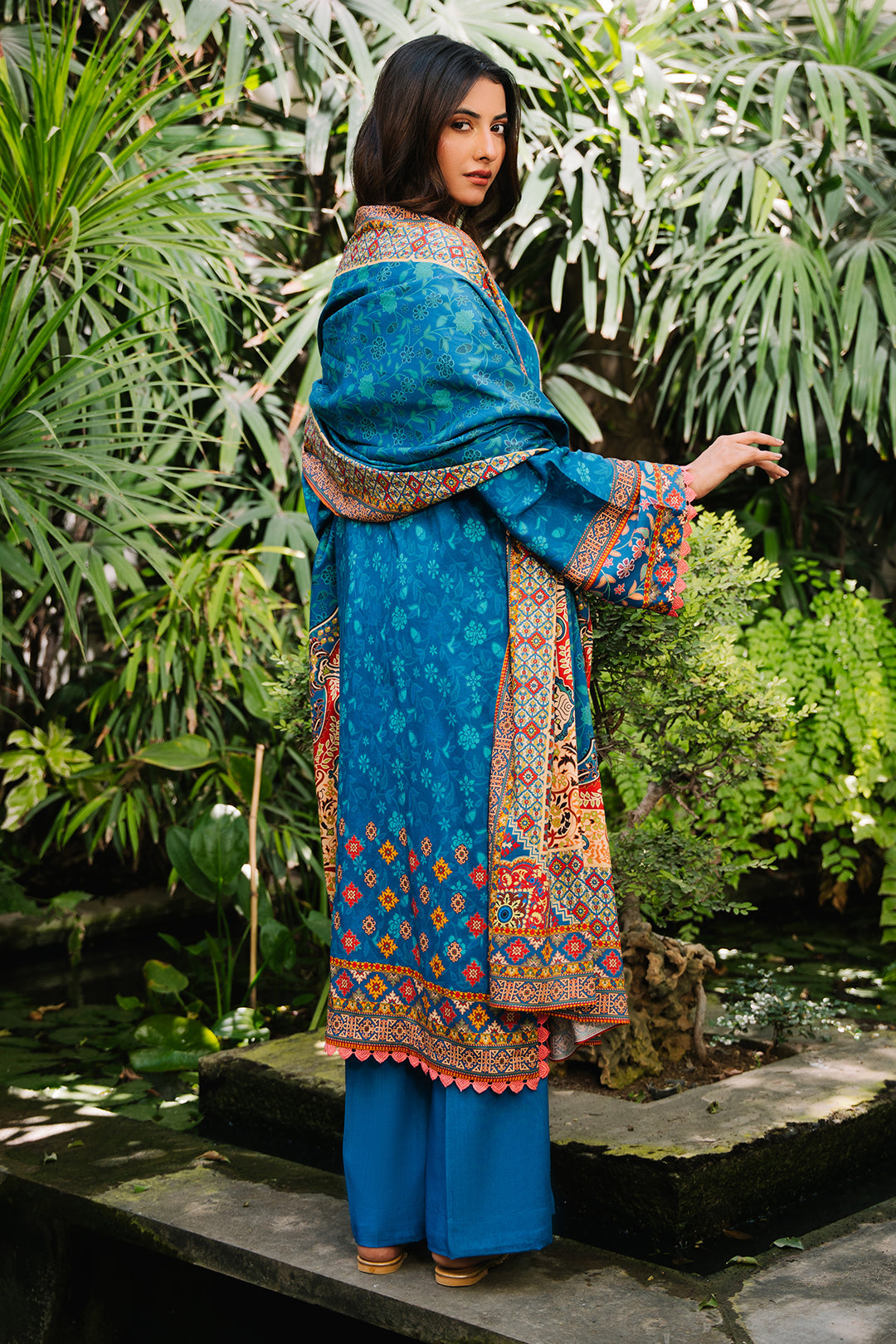 Zellbury | Unstitched 3 Piece Viscose | Embroidered Shirt Shalwar Dupatta - 0223 -  Zellbury Women Essential Unstitched - Original Designer Dress - House of Maryam
