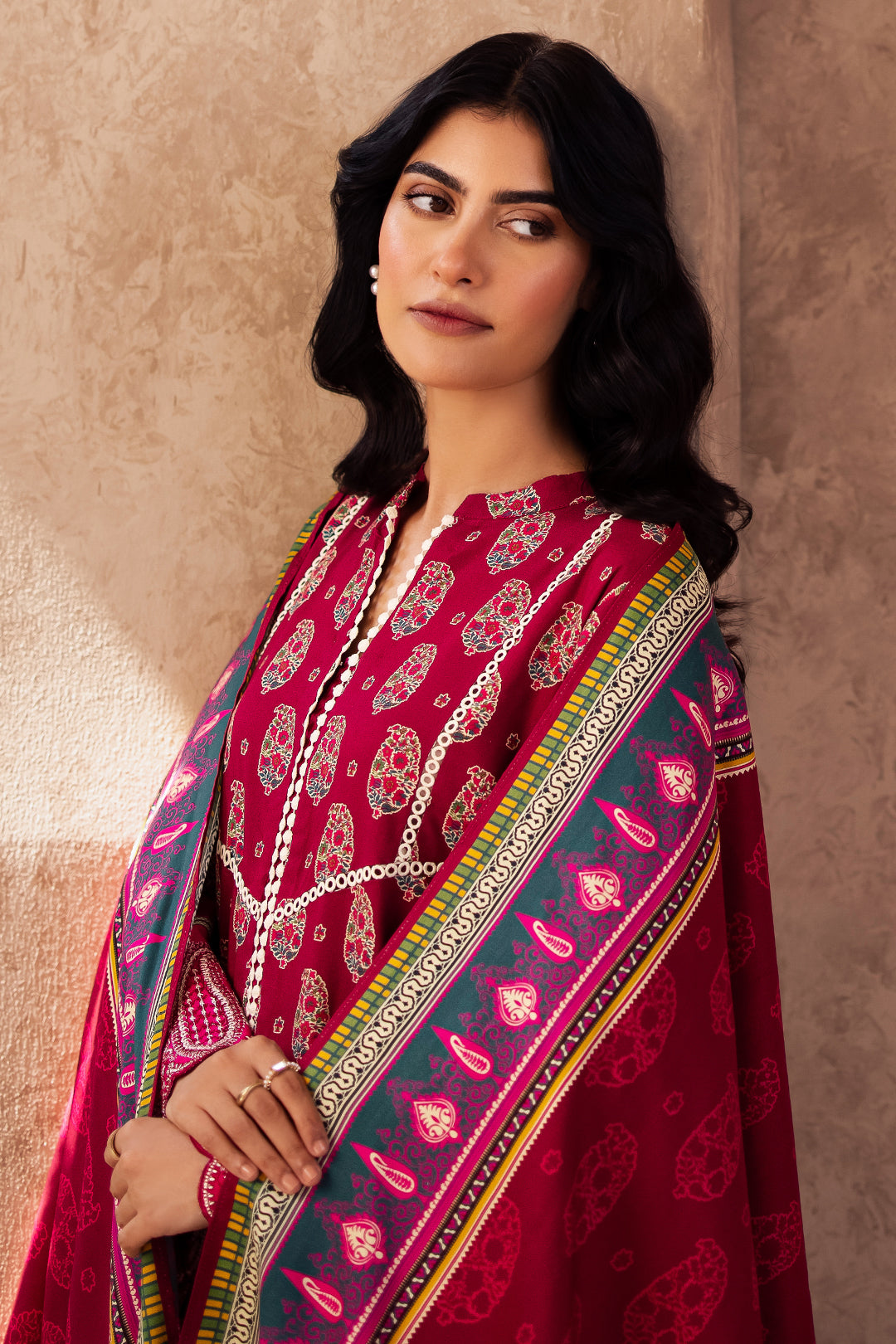 Zellbury | Unstitched 3 Piece Viscose | Embroidered Shirt Shalwar Dupatta - 0228 -  Zellbury Women Essential Unstitched - Original Designer Dress - House of Maryam