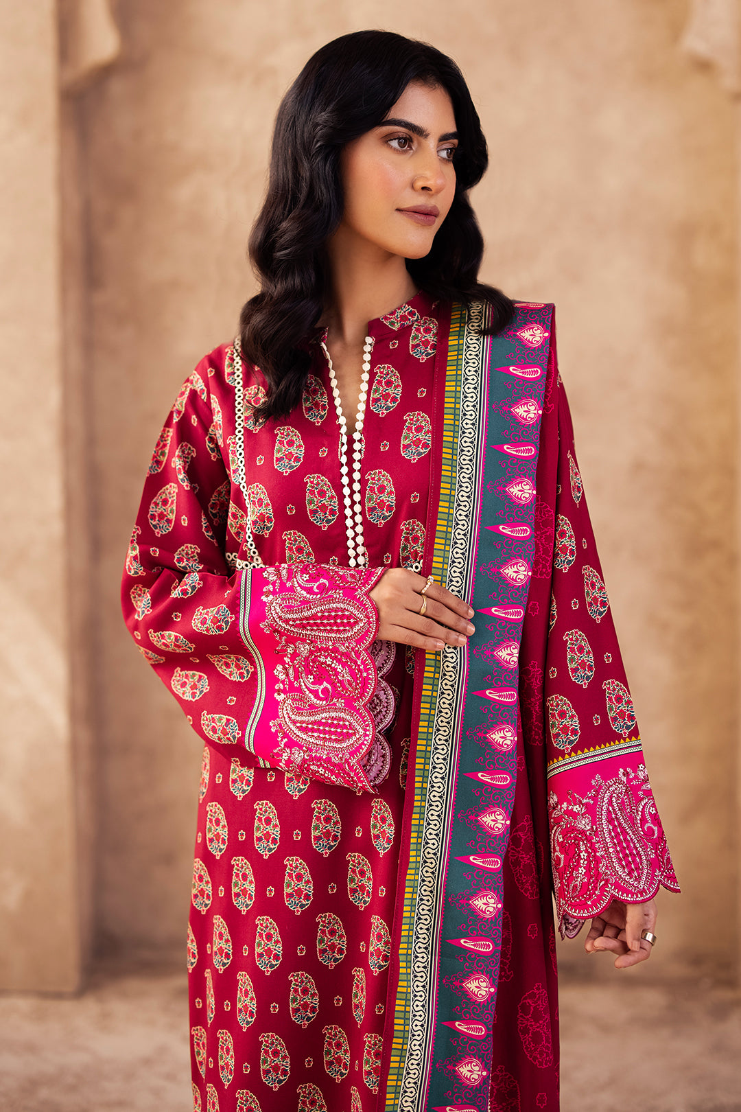 Zellbury | Unstitched 3 Piece Viscose | Embroidered Shirt Shalwar Dupatta - 0228