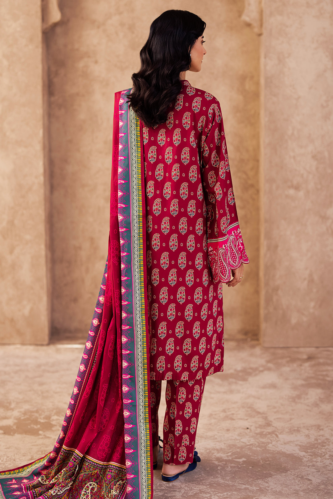 Zellbury | Unstitched 3 Piece Viscose | Embroidered Shirt Shalwar Dupatta - 0228 -  Zellbury Women Essential Unstitched - Original Designer Dress - House of Maryam