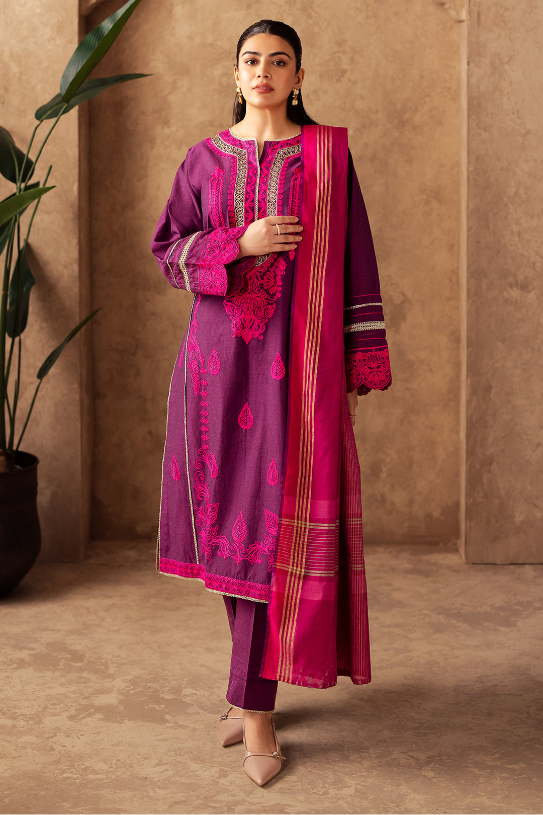 Zellbury | Unstitched 3 Piece Chambray | Embroidered Shirt Shalwar Dupatta - 0230 -  Zellbury Women Essential Unstitched - Original Designer Dress - House of Maryam