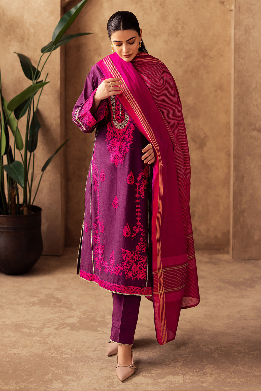 Zellbury | Unstitched 3 Piece Chambray | Embroidered Shirt Shalwar Dupatta - 0230 -  Zellbury Women Essential Unstitched - Original Designer Dress - House of Maryam