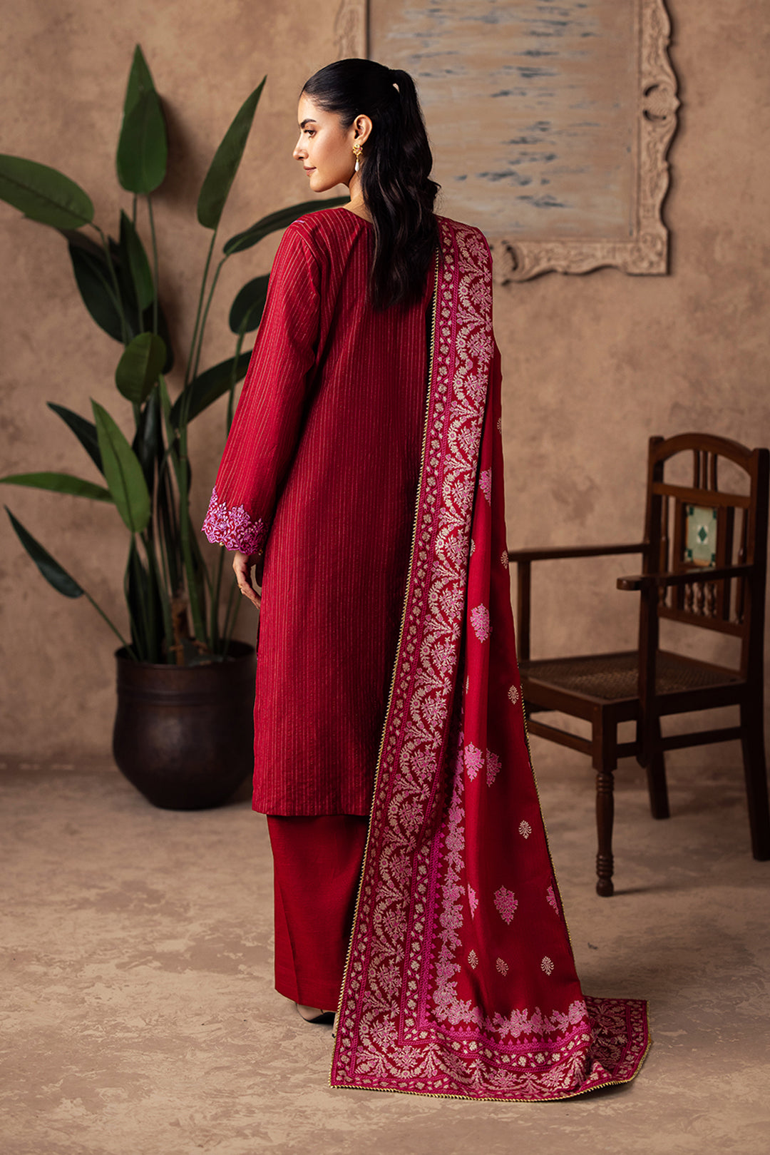 Zellbury | Unstitched 3 Piece Khaddar | Embroidered Shirt Shalwar Shawl - 0231 -  Zellbury Women Essential Unstitched - Original Designer Dress - House of Maryam