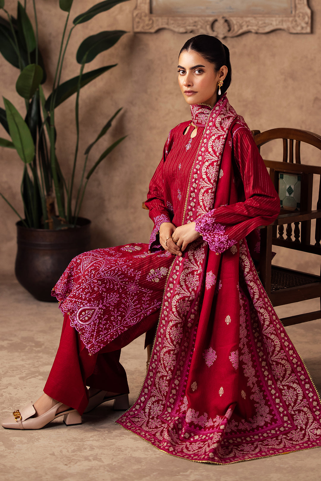 Zellbury | Unstitched 3 Piece Khaddar | Embroidered Shirt Shalwar Shawl - 0231 -  Zellbury Women Essential Unstitched - Original Designer Dress - House of Maryam