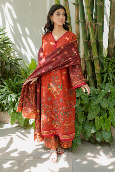 Zellbury | Unstitched 3 Piece Khaddar | Embroidered Shirt Shalwar Dupatta - 0233 -  Zellbury Women Essential Unstitched - Original Designer Dress - House of Maryam