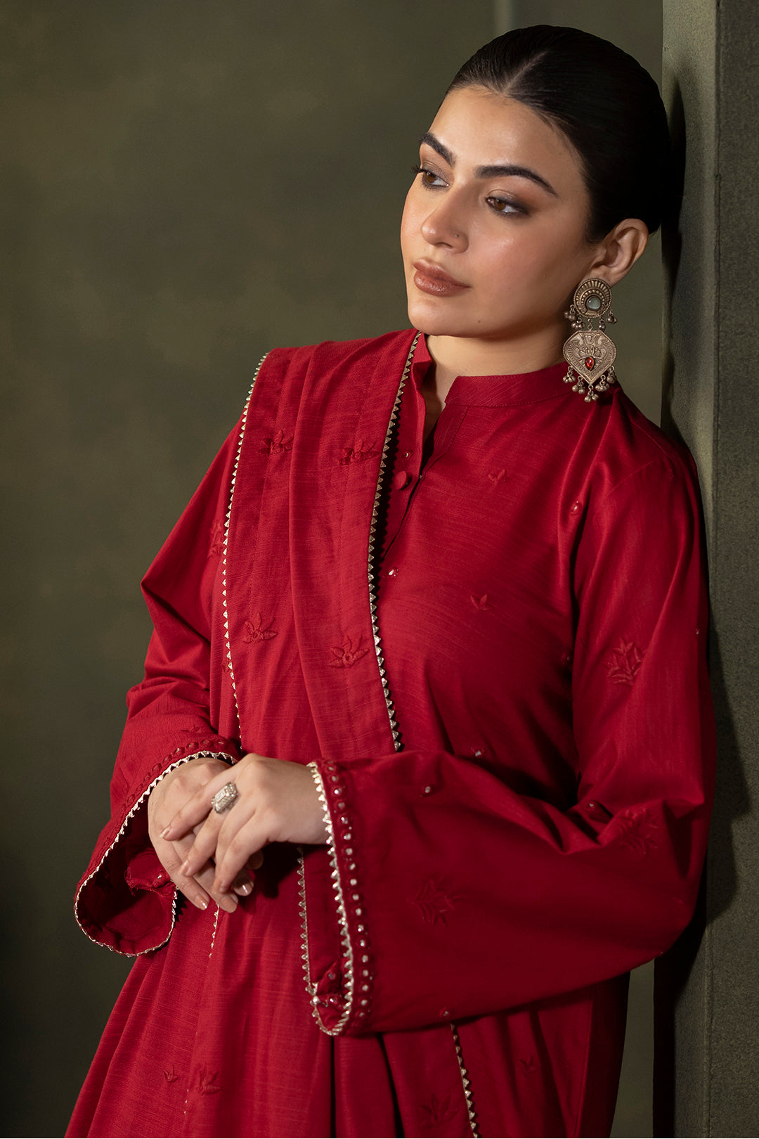 Zellbury | Unstitched 3 Piece Khaddar | Embroidered Shirt Shalwar Dupatta - 0238 -  Zellbury Women Signature Unstitched - Original Designer Dress - House of Maryam