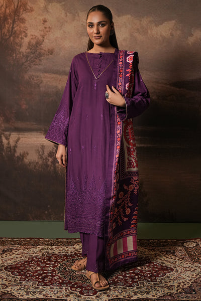 Zellbury | Unstitched 3 Piece Viscose | Embroidered Shirt Shalwar Shawl - 0248 -  Zellbury Women Signature Unstitched - Original Designer Dress - House of Maryam