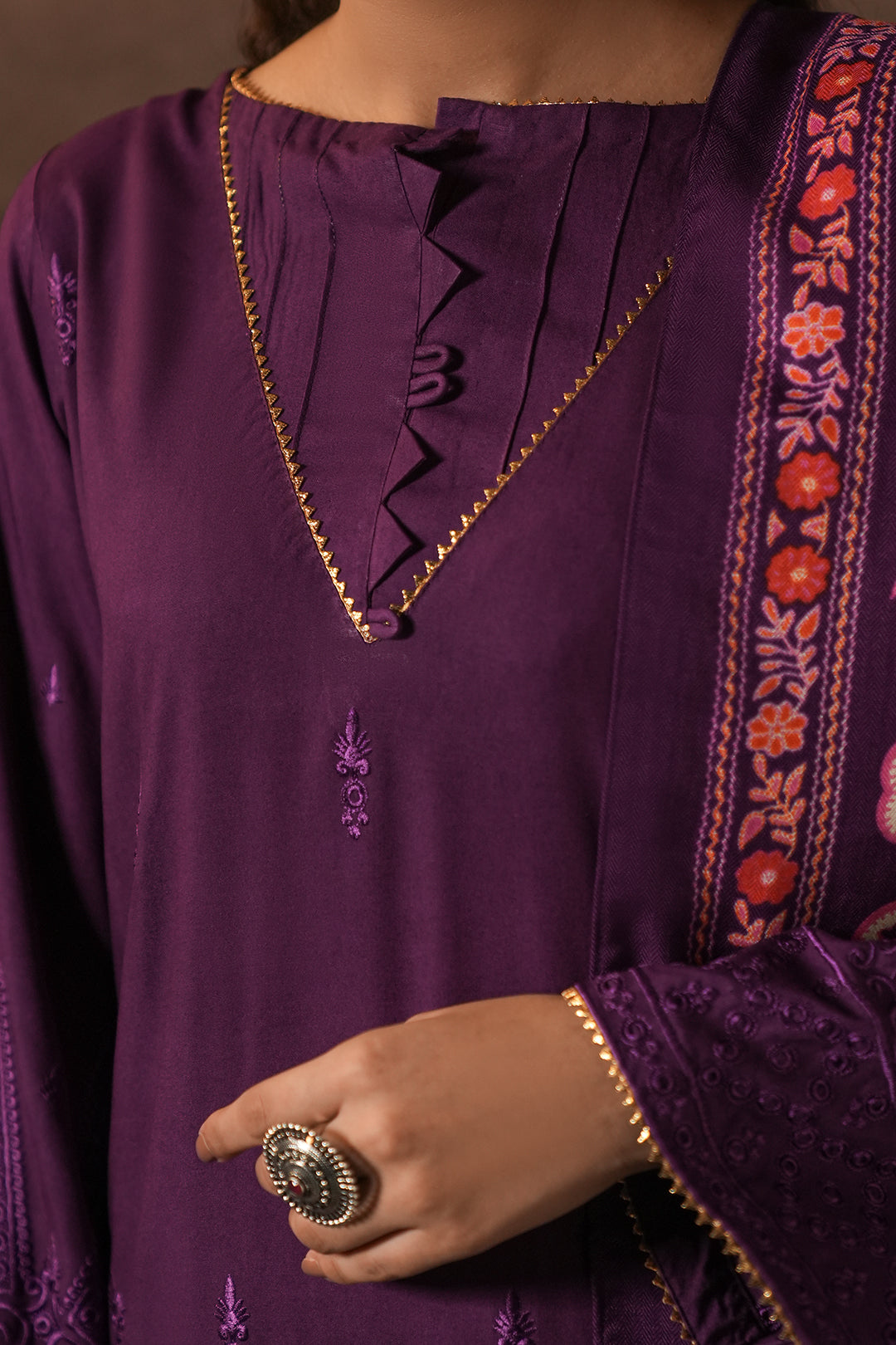 Zellbury | Unstitched 3 Piece Viscose | Embroidered Shirt Shalwar Shawl - 0248 -  Zellbury Women Signature Unstitched - Original Designer Dress - House of Maryam